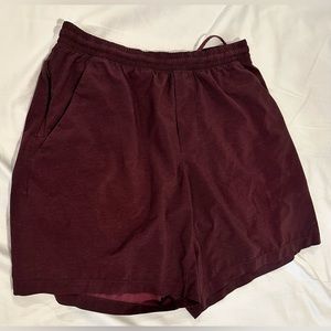 Lululemon maroon pace breaker shorts 7in